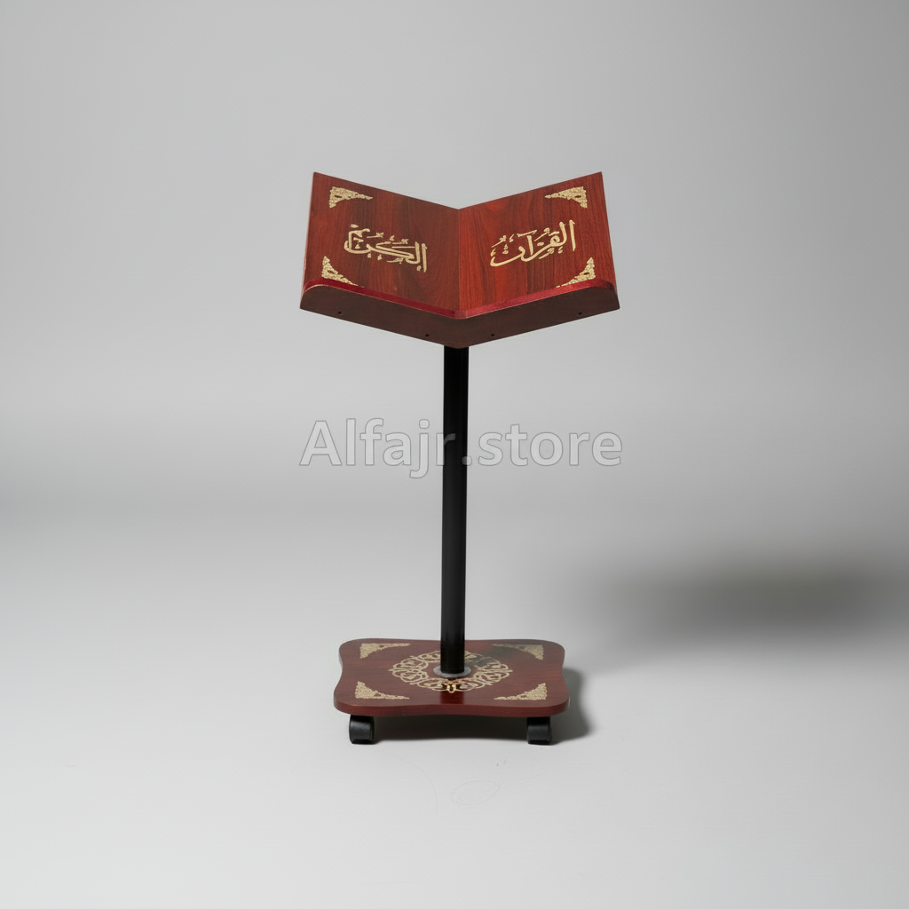 Brown Quran Stand with Alfajr.store Watermark
