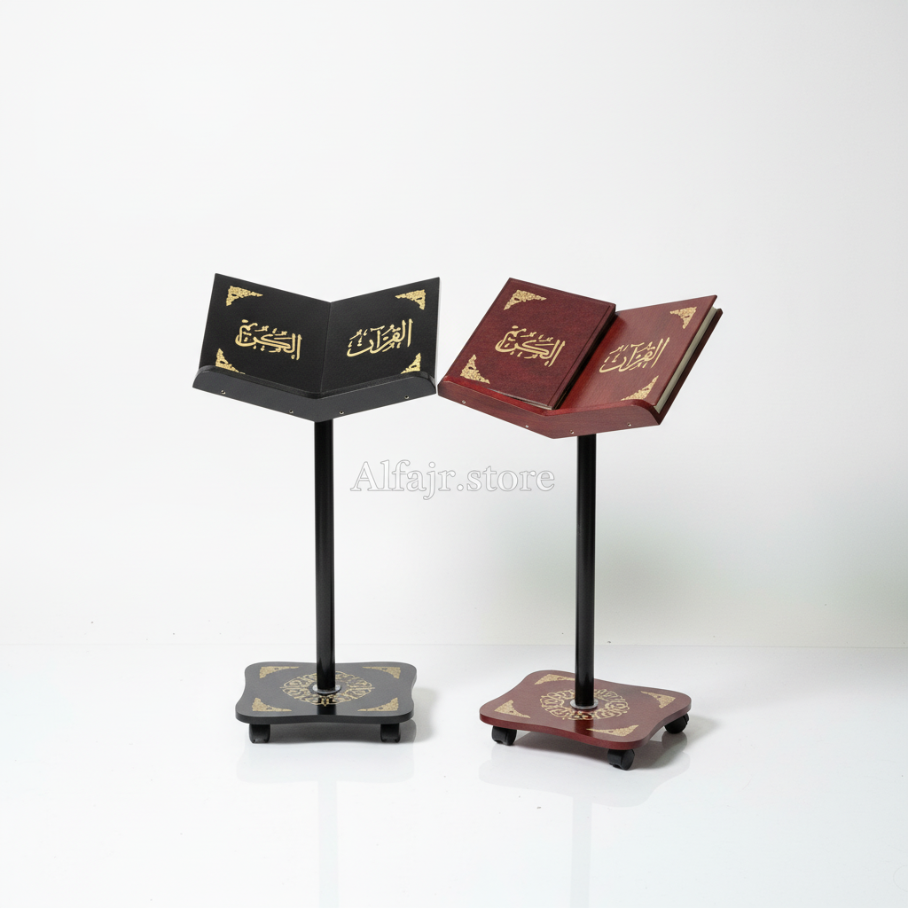 Professional Quran Stands with Centered Alfajr.store Watermark